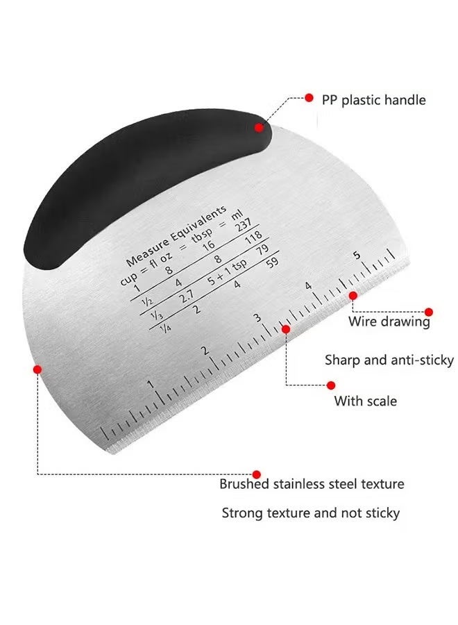 Kitchen Baking Tools Half Round Scraper Dough Bread Cutting Stainless Steel Scraper Household Baking Cutter And Scraper Assorted 12*14.5cm - Image 4